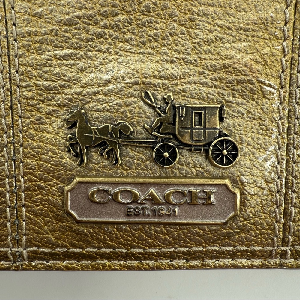 Coach Gold Leather Wristlet - Picture 2 of 6